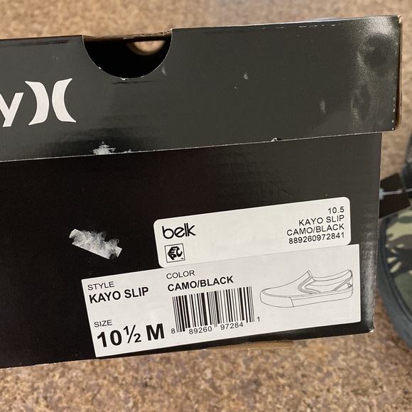 NWT Hurley Kayo Slip on Sneaker Shoe Camo and Black 10.5 M - Picture 14 of 14